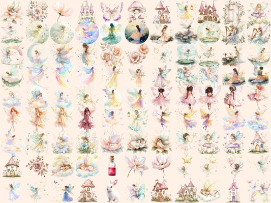 Magical Fairies Watercolor Clipart