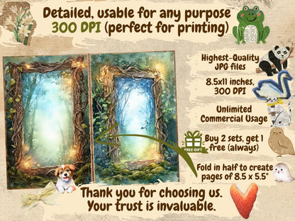 Magical Forests Journal Pages (P2) Enchanted Forest - Wonders Artist