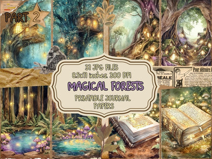 Magical Forests Journal Pages (P2) Enchanted Forest - Wonders Artist