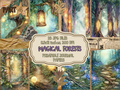 Magical Forests Journal Pages (P4) Enchanted Forest - Wonders Artist