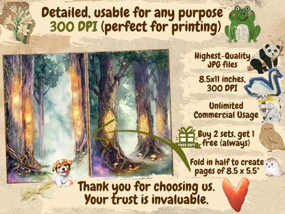 Magical Forests Journal Pages (P4) Enchanted Forest - Wonders Artist