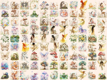 Magical Forests Watercolor Clipart enchanted forest art - Wonders Artist