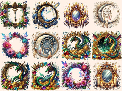Magical Frames (P2) Clipart Enchanted Frames PNG - Wonders Artist