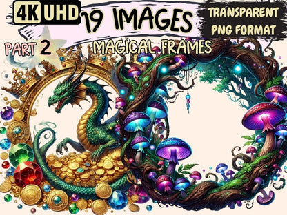 Magical Frames (P2) Clipart Enchanted Frames PNG - Wonders Artist
