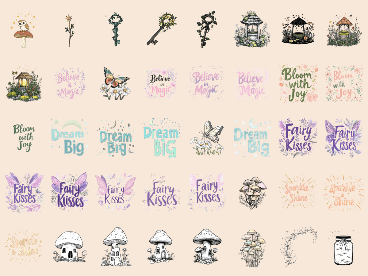 Magical Garden Cardmaking Clipart All Bundles Cardmaking Clipart - WondersArtist