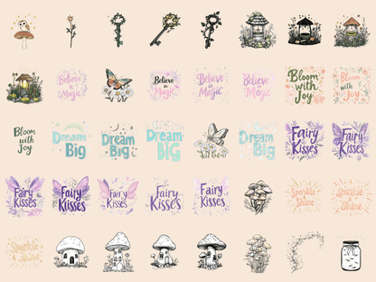 Magical Garden Cardmaking Clipart All Bundles Cardmaking Clipart - WondersArtist