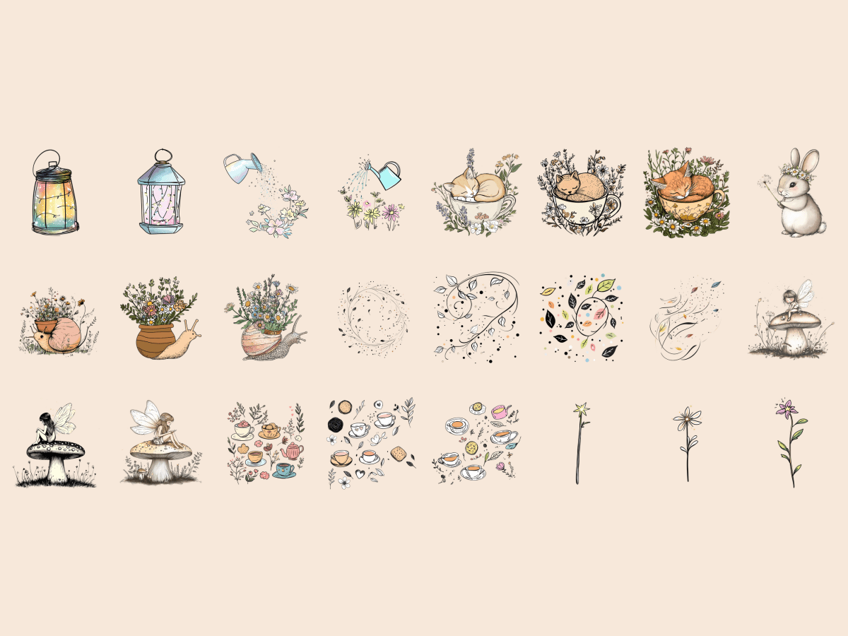 Magical Garden Cardmaking Clipart All Bundles Cardmaking Clipart - WondersArtist