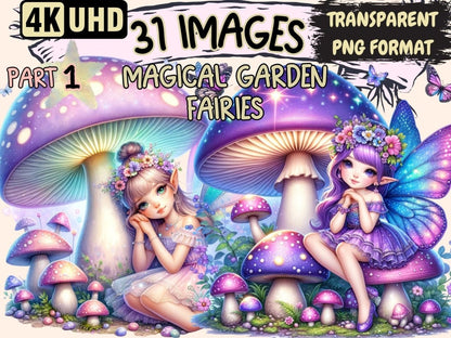 Magical Garden Fairies Clipart Cute fairy art - Wonders Artist