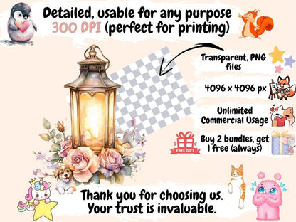 Magical Lanterns Watercolor Clipart Antique Lantern png - Wonders Artist