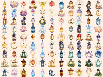 Magical Lanterns Watercolor Clipart Antique Lantern png - Wonders Artist