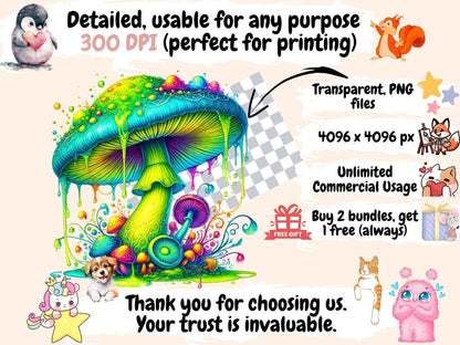 Magical Mushrooms Clipart enchanted mushrooms - Wonders Artist