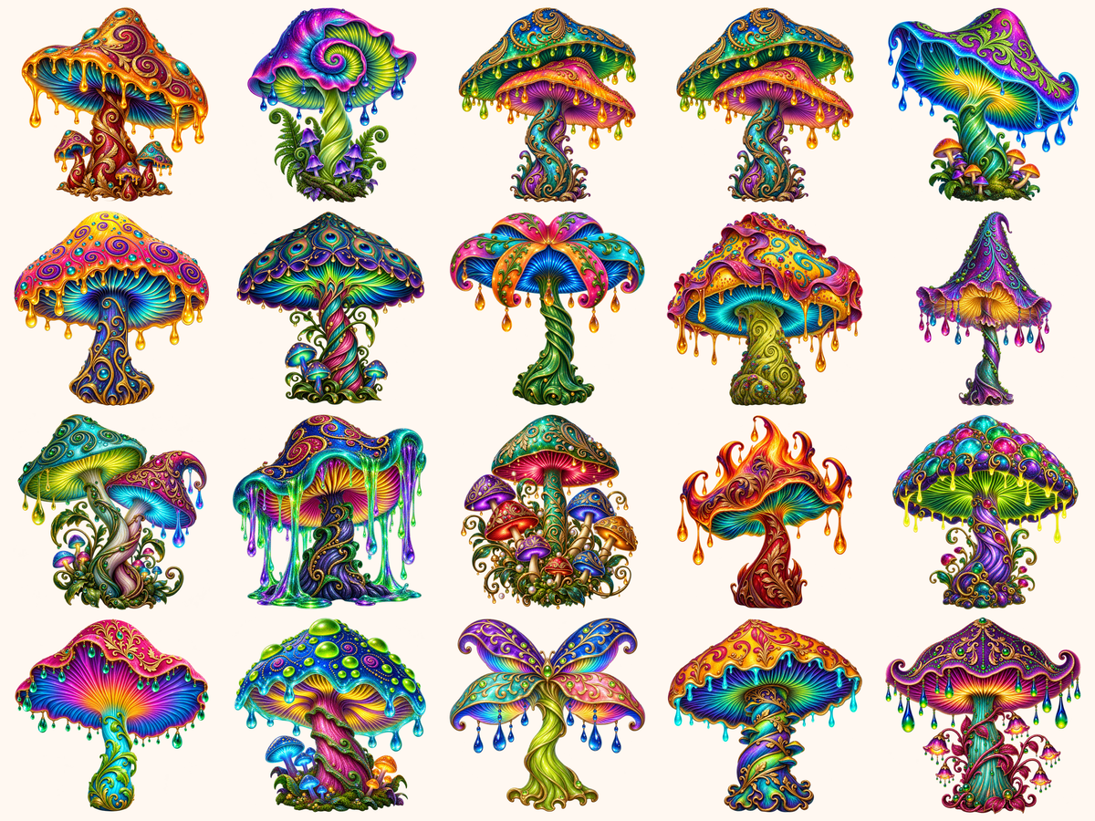 Magical Mushrooms Clipart — preview 2