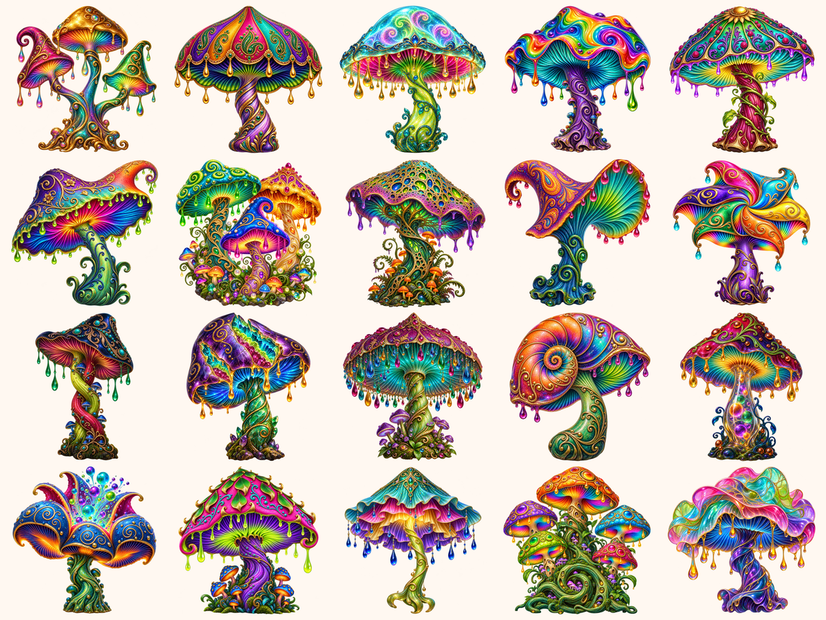 Magical Mushrooms Clipart — preview 3