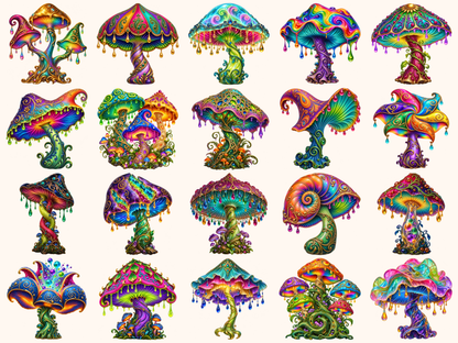 Magical Mushrooms Clipart — preview 3