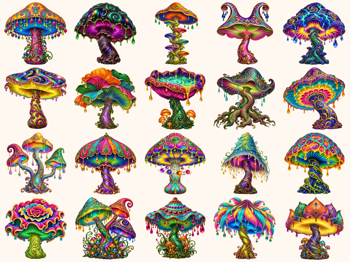 Magical Mushrooms Clipart — preview 4