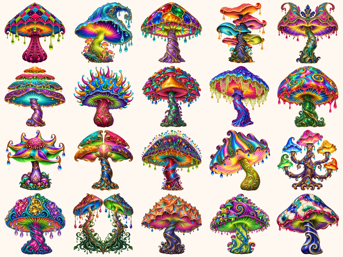 Magical Mushrooms Clipart — preview 5