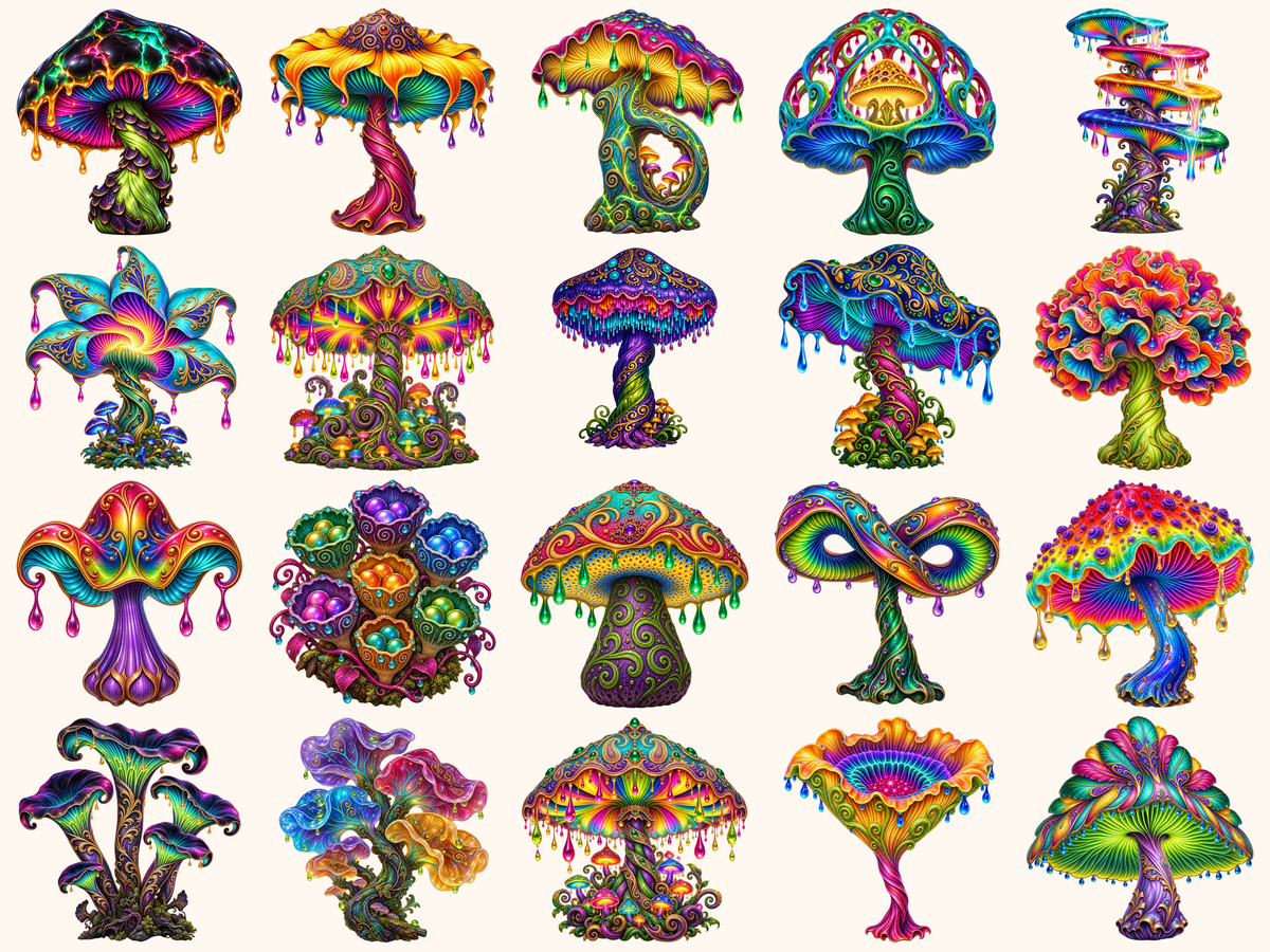 Magical Mushrooms Clipart — preview 6