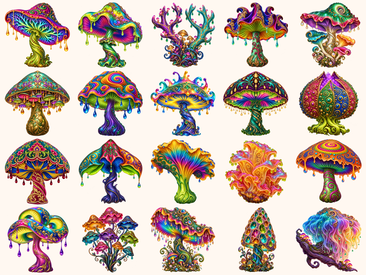 Magical Mushrooms Clipart — preview 7