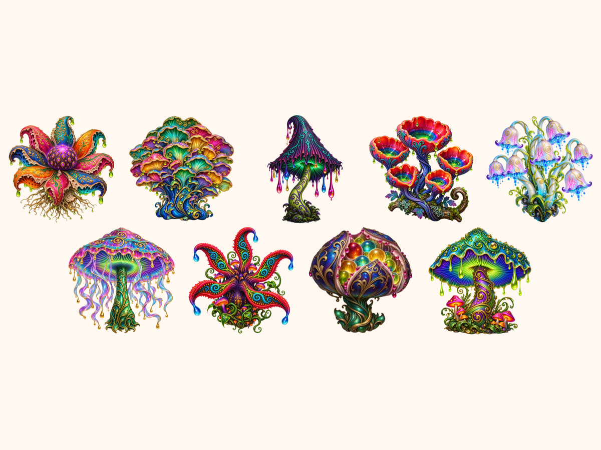 Magical Mushrooms Clipart — preview 8