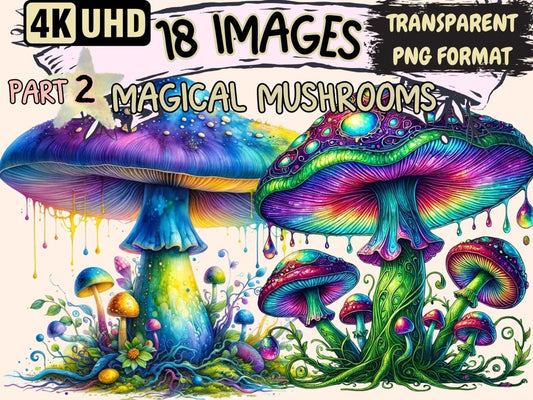 Magical Mushrooms (P2) Clipart enchanted mushrooms - Wonders Artist