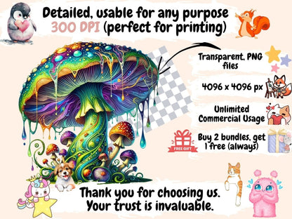 Magical Mushrooms (P2) Clipart enchanted mushrooms - Wonders Artist