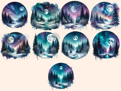 Magical Night Forests Clipart Cute forest art - Wonders Artist