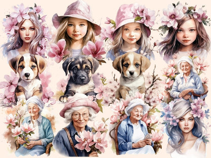 Magnolia Watercolor Clipart floral blossoms png - Wonders Artist