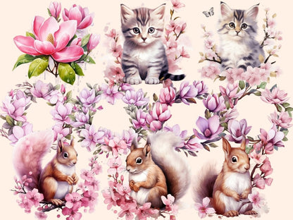 Magnolia Watercolor Clipart floral blossoms png - Wonders Artist