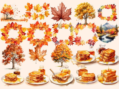 Maple Watercolor Clipart autumn clipart - Wonders Artist