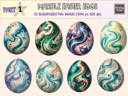 Marble Easter Eggs (P1) Clipart decorative eggs png - Wonders Artist
