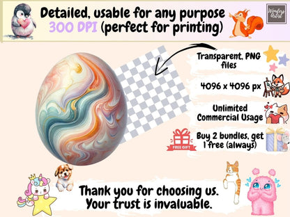 Marble Easter Eggs (P1) Clipart decorative eggs png - Wonders Artist