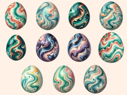 Marble Easter Eggs (P1) Clipart decorative eggs png - Wonders Artist