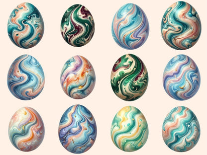 Marble Easter Eggs (P1) Clipart decorative eggs png - Wonders Artist