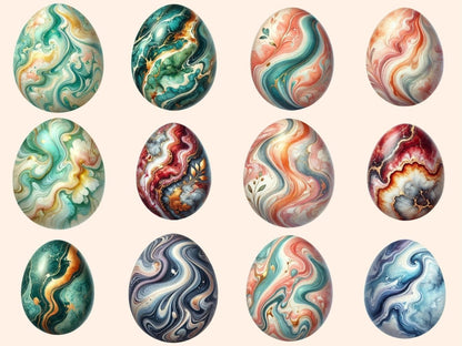 Marble Easter Eggs (P2) Clipart decorative eggs png - Wonders Artist