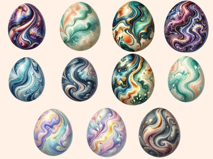 Marble Easter Eggs (P2) Clipart decorative eggs png - Wonders Artist