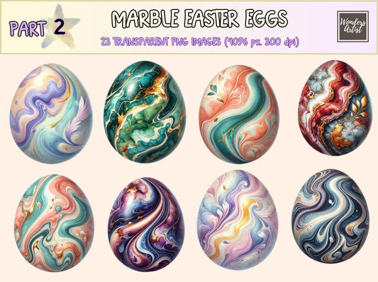 Marble Easter Eggs (P2) Clipart - High - Quality Instant Digital Download for Creative Projects