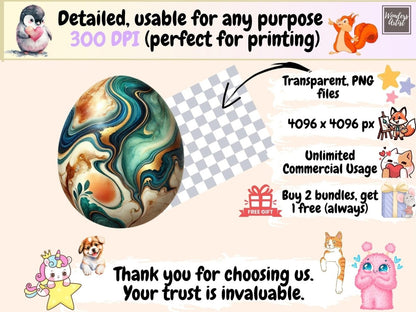 Marble Easter Eggs (P2) Clipart decorative eggs png - Wonders Artist