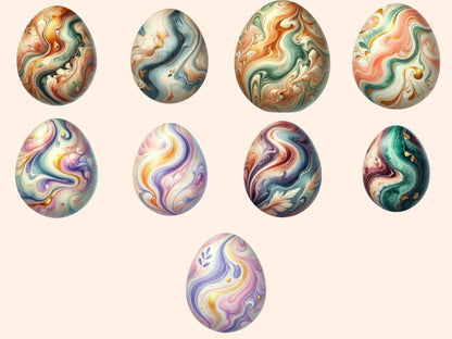 Marble Easter Eggs (P3) Clipart decorative eggs png - Wonders Artist