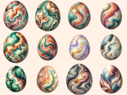 Marble Easter Eggs (P3) Clipart decorative eggs png - Wonders Artist