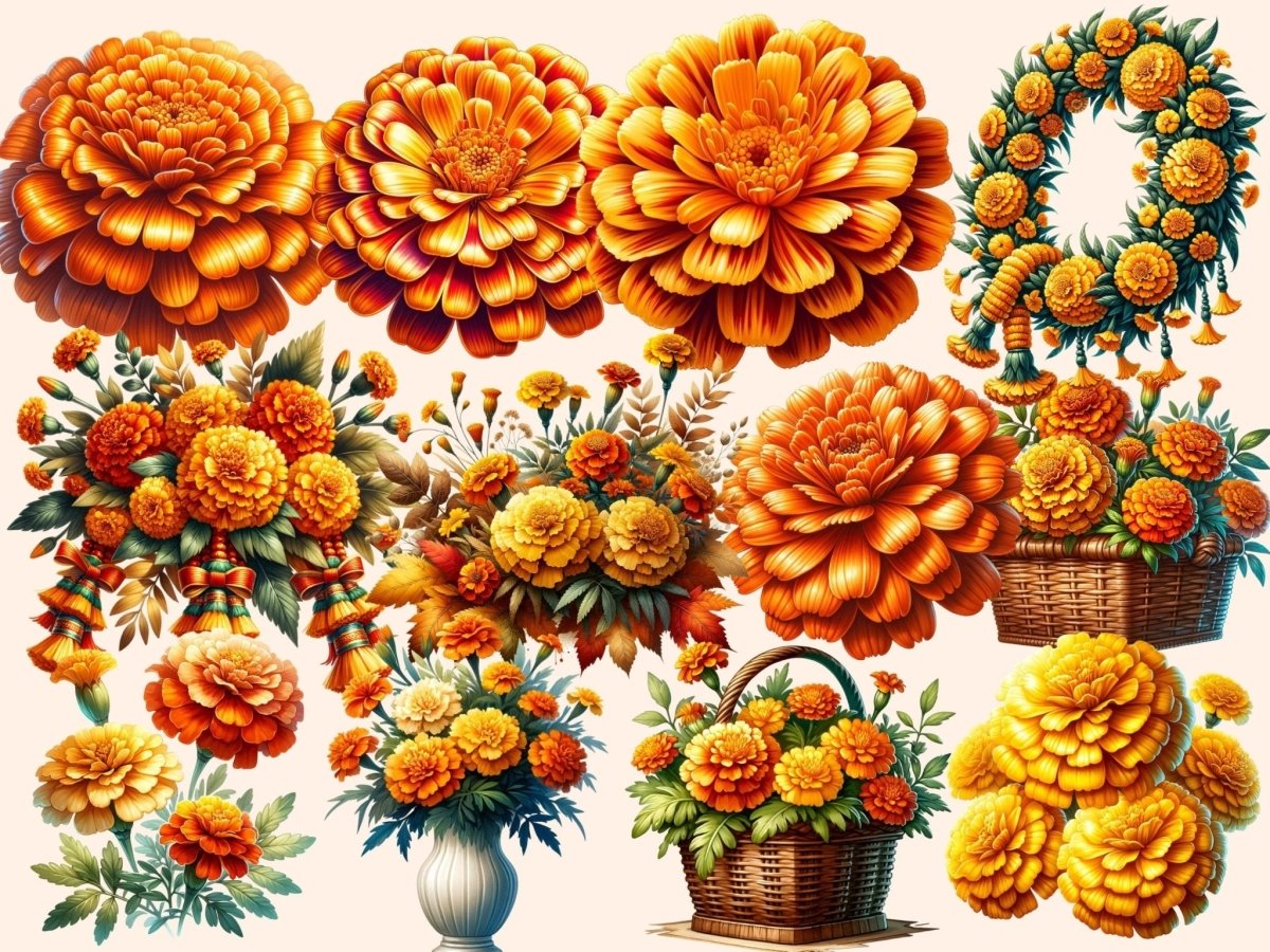 Marigold Clipart blooming marigold - Wonders Artist