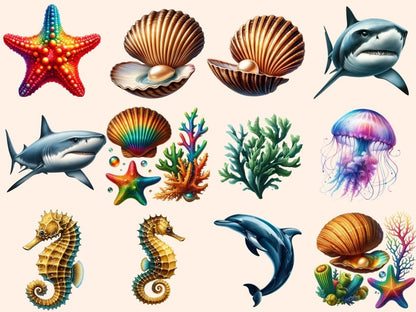 Marine Life Clipart Cute marine art - Wonders Artist