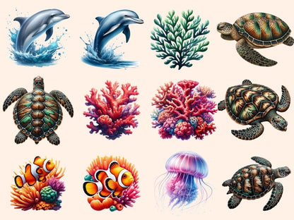 Marine Life Clipart Cute marine art - Wonders Artist