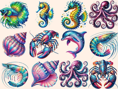 Marine Life (P2) Clipart aquatic icons - Wonders Artist