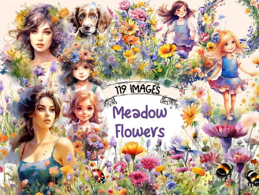 Meadow Flowers Watercolor Clipart california flower - Wonders Artist