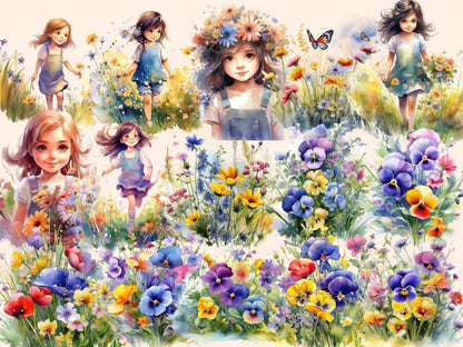 Meadow Flowers Watercolor Clipart california flower - Wonders Artist