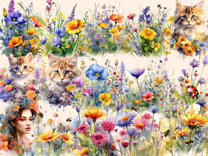 Meadow Flowers Watercolor Clipart california flower - Wonders Artist