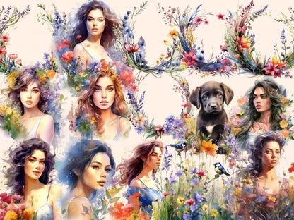 Meadow Flowers Watercolor Clipart california flower - Wonders Artist