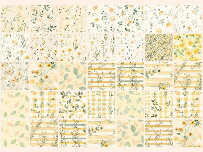 Meadow Glow Seamless Pattern Digital Papers botanical print - Wonders Artist