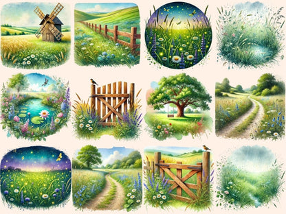 Meadow Scenes Clipart countryside clipart - Wonders Artist