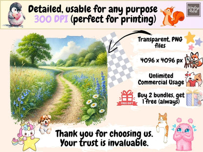 Meadow Scenes Clipart countryside clipart - Wonders Artist